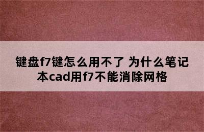 键盘f7键怎么用不了 为什么笔记本cad用f7不能消除网格